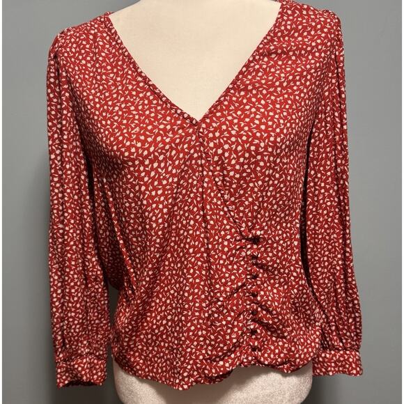 Madewell Floral Women S Top Cottagecore Feminine Romantic Dainty Side Button - Picture 1 of 11